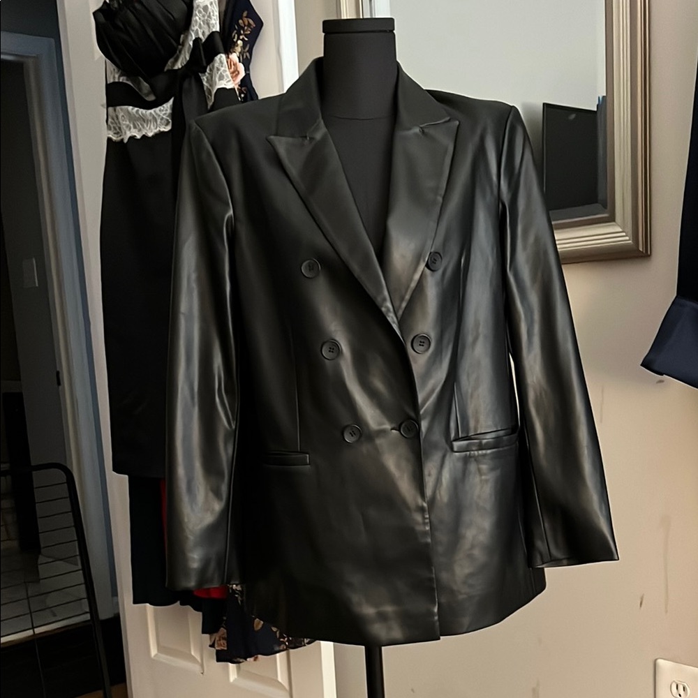 Dkny Black Blazer Sleek Tailored Suit Jacket